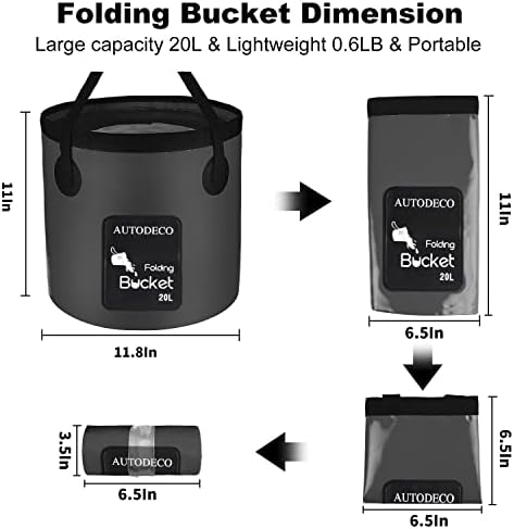 2 Pack Collapsible Bucket 5 Gallon Container Folding Water Bucket Portable Wash - Image 2