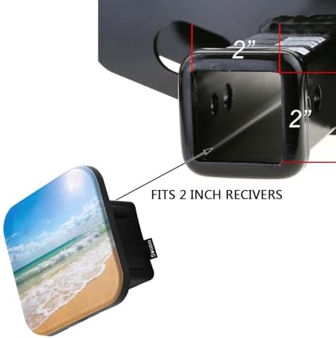 Swono Beach Tow Hitch Covers Paradise Sandy Beach Coast Ocean Waves Sturdy - Image 3