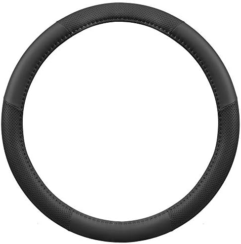 Motor Trend Perforated Microfiber Leather Steering Wheel Cover - Image 2