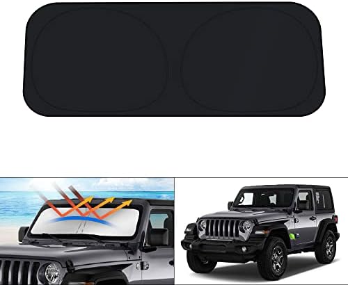 KUST Windshield Sun Shade for 2018-2024 2025 2026 Jeep Wrangler JL & 2/4 Door by KUST