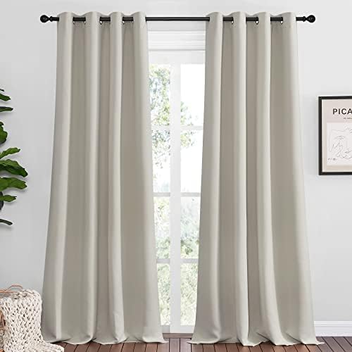 NICETOWN Natural Room Darkening Curtains 108" Long by NICETOWN