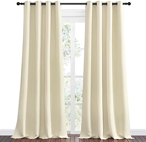 NICETOWN Beige Room Darkening Curtains 108" Long - Image 2