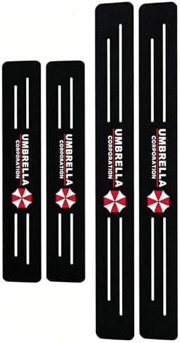 Car Door Sill Guards Front & Rear Car Door Threshold Protector Carbon Fiber & by Woxaktn