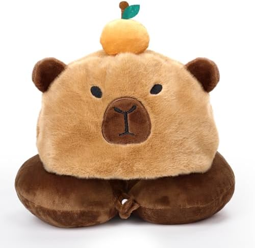 Capybara U-Shaped Travel Pillow by Evolveover