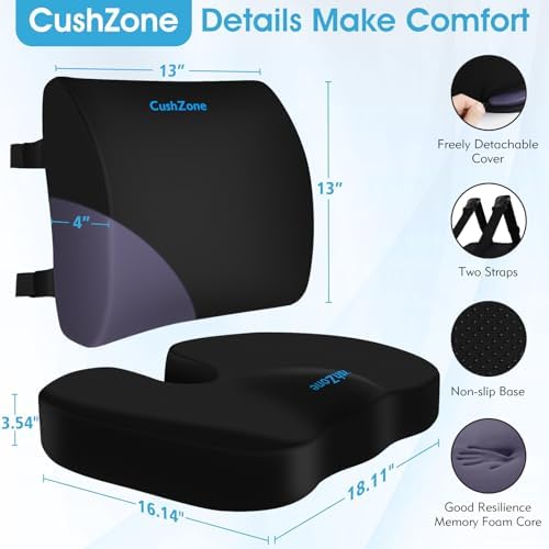 CushZone X-Large Seat Cushion and Lumbar Support Pillow - Image 3