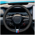 Craedli Black 3-Color Nappa Leather Car Steering Wheel Cover 14.5-15 Inch by Unknown