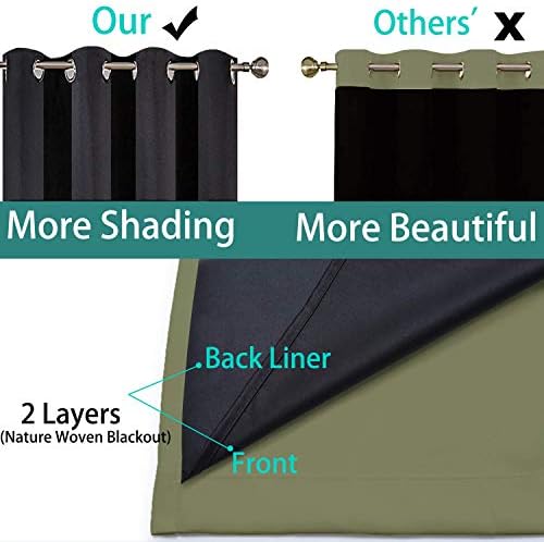 Yakamok Sage 100% Blackout Patio Door Curtain Panels W100 x L84, 1 Panel - Image 5