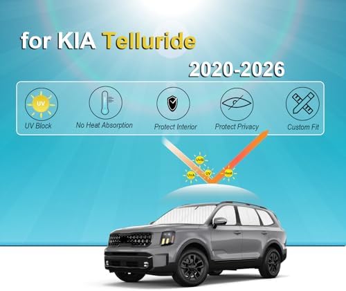KMF 8pcs Thicken Sun Shades for KIA Telluride 2020-2025 2026 Accessories - Image 3