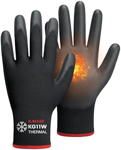 KAYGO Winter Work Gloves Thermal Insulated, PU Coated, 12 Pairs by KAYGO