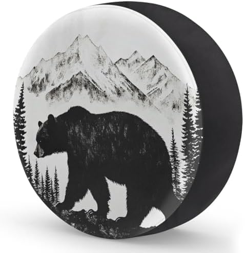 Bear Black Spare Tire Cover Dust-Proof Wheel Protector - Image 2