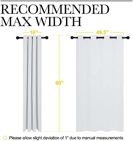 NICETOWN Room Darkening Curtain Panels 2 Panels 55 x 90-inch Greyish White - Image 7