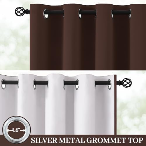 Yakamok Brown 100% Blackout Curtain Panels 84 inches, 2 Panels - Image 2