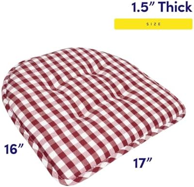 Sweet Home Collection Chair Cushion Memory Foam Pads Tufted Slip Non Skid - Image 2