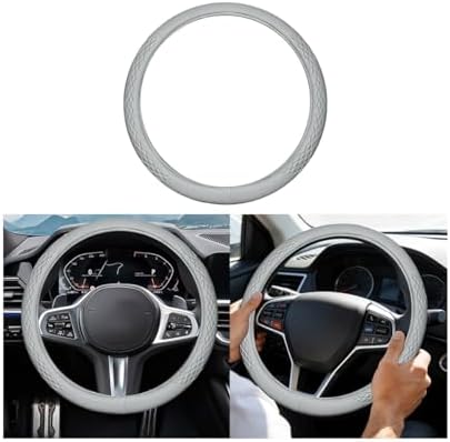 AUCELI 14.5-15 Inch Steering Wheel Cover Non-Slip Leather - Image 7