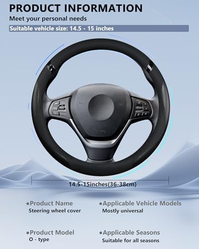 Cxtiy Car Steering Wheel Cover for Men Women Universal Leather Steering Covers - Image 6