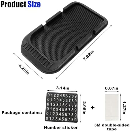 Car Dashboard Anti-Slip Mat Cell Phone Holder, Double-Groove Sticky Gripping - Image 2