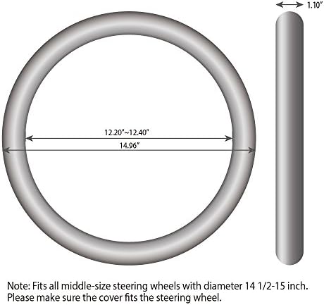Elantrip Sport Leather Steering Wheel Cover 14 1/2 inch to 15 inch Universal - Image 6