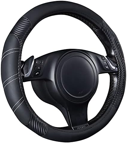 CAR PASS Line Rider Microfiber Leather Sporty 14.5-15 inch Steering Wheel Cover - Image 2