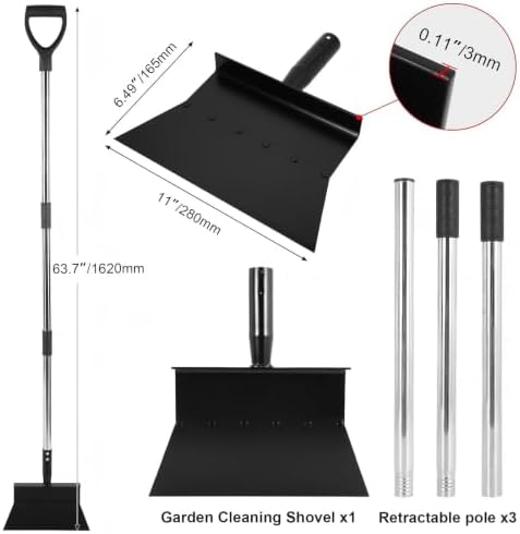 RUTU Garden Flat Shovel with D-Handle, Floor Scraper - Image 2