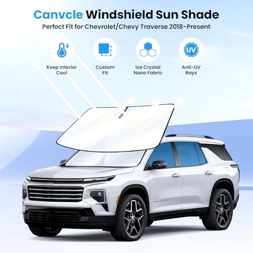 Canvcle Windshield Sun Shade for Chevrolet/Chevy Traverse 2018-2025 2026 - Image 2