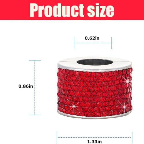 4PCS Crystal Rhinestone Bling Car Headrest Collars, Automotive Magnetic - Image 2