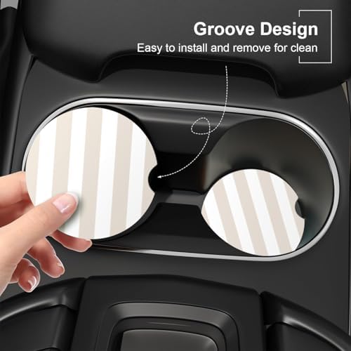 Ceramic Car Coasters – Absorbent Car Cup Holder Coaster Set - Image 2