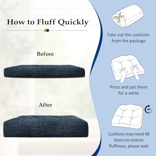 downluxe Chair Cushions for Dining Chairs 4 Pack, Tufted Indoor Chair Pads - Image 6