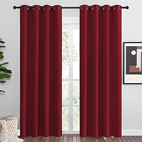 NICETOWN Christmas Burgundy Blackout Curtains Grommet by NICETOWN