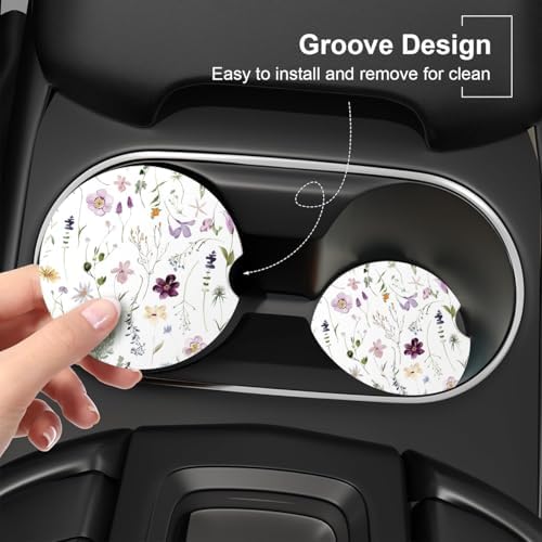 Ceramic Car Coasters – Absorbent Car Cup Holder Coaster Set - Image 2