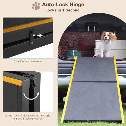 Dog Ramp for Car, Heavy Duty Steel Frame Folding Car Ramp - Image 2