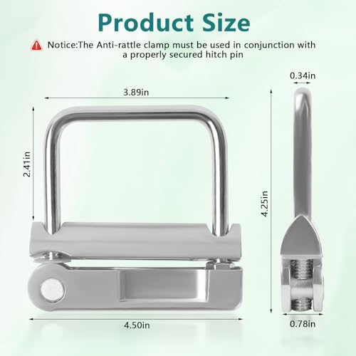 22325 No-Tool Anti-Rattle Hitch Clamp Tightener Fits - Image 2