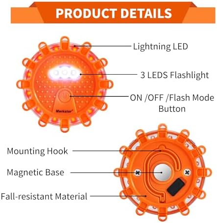 8 Pack LEDRoad Flares, Emergency Safety Kit - Image 4