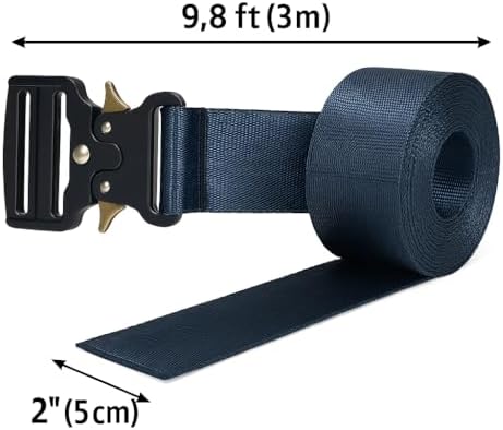 Metal Buckle Heavy Duty Luggage Straps, 2 Pack 10ft x 2in Tie Down Straps - Image 2