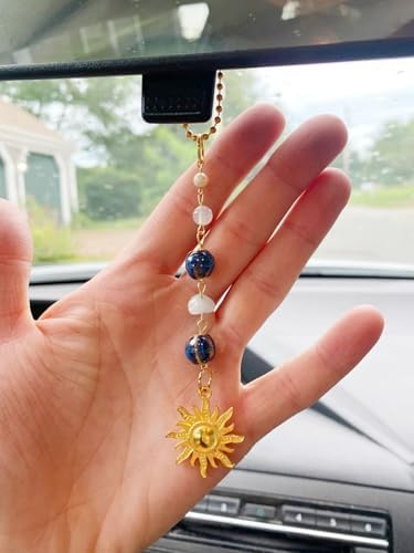 Sun Hanging Car Charm, Boho Crystals Decor by YTYAB