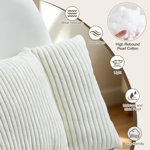 Corduroy Split Lumbar Support Pillow, 24×12×4 Inches Ergonomic 3 Section Back - Image 3