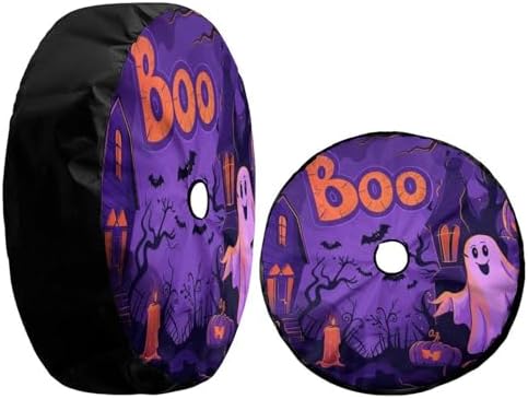Delerain Halloween Pumpkins Ghosts Spare Tire Cover - Image 3