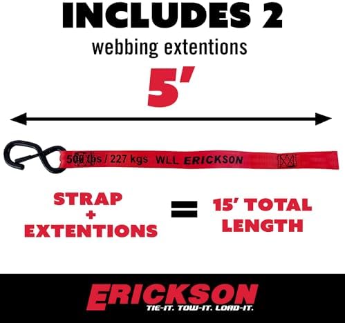 Erickson Self-Tensioning Retractable Ratchet Strap - 1 in x 10 ft - Image 2