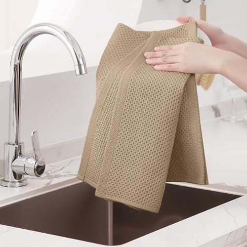 Homaxy 100% Cotton Oversized Waffle Weave Kitchen Towels 8-Pack - Image 4