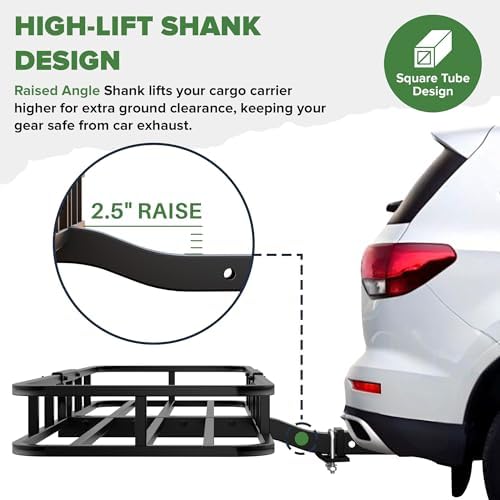 ARKSEN 53" x 19" x 5" Steel Hitch Cargo Carrier - Image 2