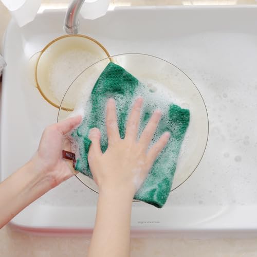 Homaxy 100% Cotton Waffle Weave Kitchen Dish Cloths 6-Pack, Dark Green - Image 4