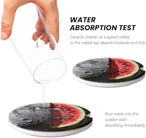 Watermelon Moon Car Cup Holder Coasters 2 Pack 2.63" - Image 5
