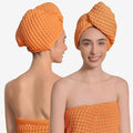 Luxury Organic Japanese Cotton Hair Drying Waffle Towel Wrap by KOSMU