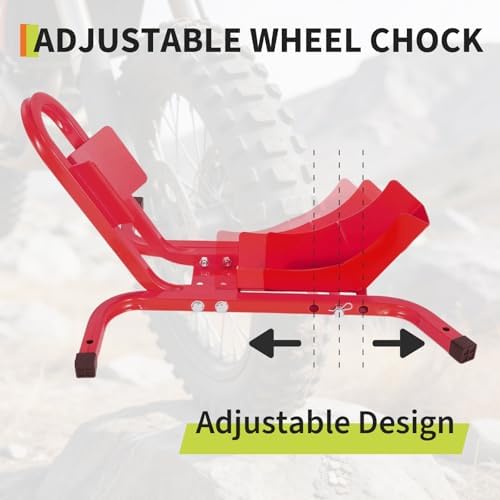 Garvee 1800 Lb Capacity Heavy Duty Motorcycle Wheel Chock – Red - Image 4
