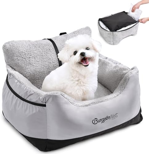 BurgeonNest Dog Car Seat for Small Dogs & Cats Under 25 lbs by Lifelongfriendsbelovedfamily