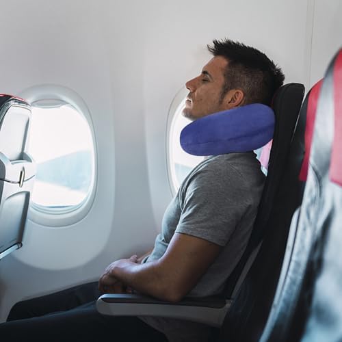 Travel Pillow, Neck Pillows for Airplanes, Memory Foam, Vivid Blue - Image 7