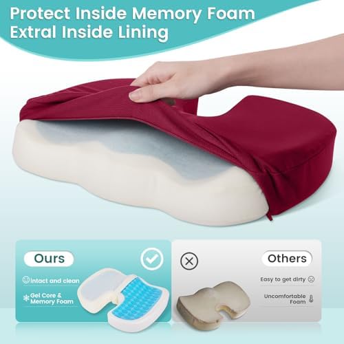 Gel Seat Cushion, Cooling Memory Foam Cushion - Image 4