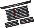 9 PCS Car Door Sill Protector, Carbon Fiber Rear Bumper Guard Strip, Leather by Unknown