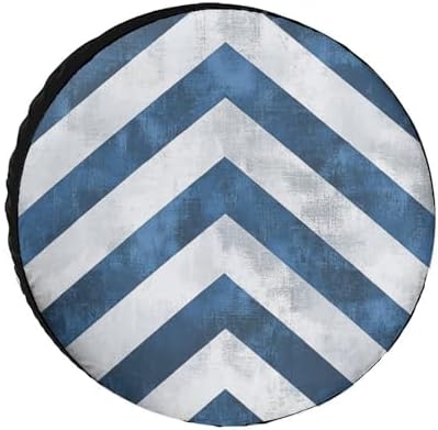 Blue and White Chevron Spare Tire Cover Modern Chevron Wheel Tire Covers by HighonHi