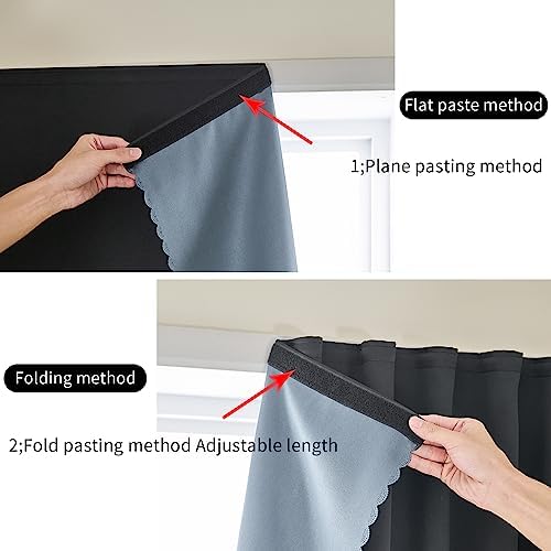 AJAZZ 100% Blackout Shades Window Cover Self Adhesive Curtains Sticky Curtain - Image 5