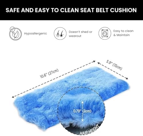 Andalus Genuine Sheepskin Car Seat Belt Cover Pad – Soft Fuzzy, Comfy Fluffy - Image 5